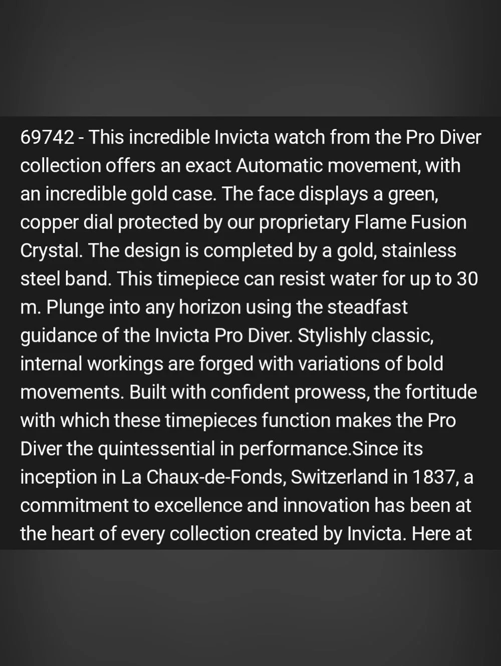 NWT 69742 Invicta Pro Diver Automatic Men's Watch - 40mm, Green Gold 3 Link Band